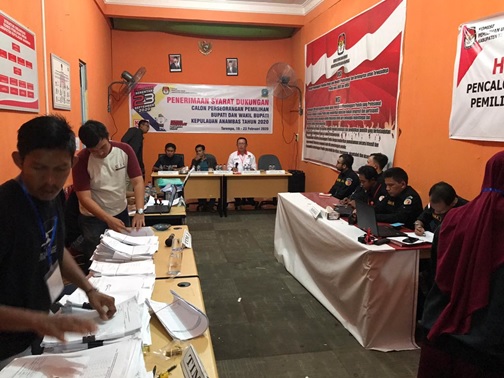 Bawaslu Kepri Supervisi Penyerahan Syarat Dukungan Calon Perseorangan Pilkada 2020 di Anambas