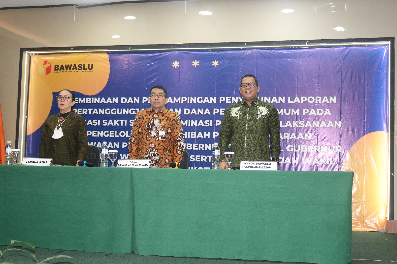 Pembinaan & Pendampingan Penyusunan Laporan pada Aplikasi SAKTI dihadiri oleh Ketua Bawaslu Kepri