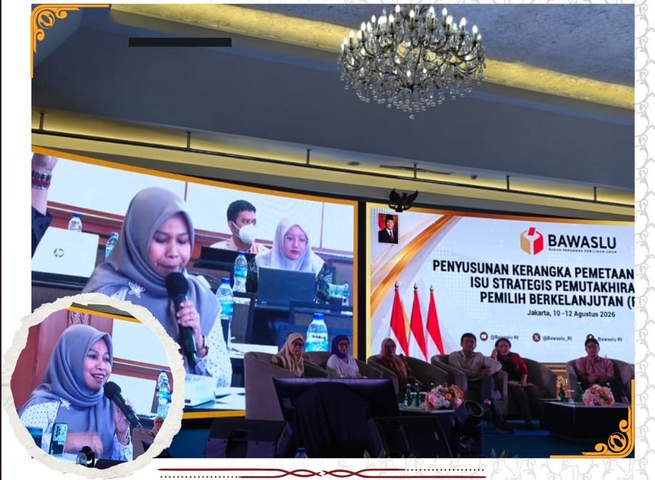 Jakarta — Anggota Bawaslu Provinsi Kepulauan Riau, Maryamah, mengikuti agenda Penyusunan Kerangka Pemetaan Kerawanan Isu Strategis Pemutakhiran Data Pemilih Berkelanjutan (PDPB) yang digelar Bawaslu RI di Jakarta, 10–12 Agustus 2026.//