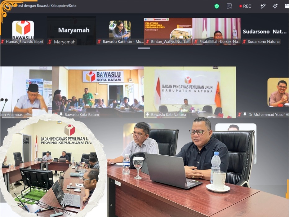 Rapat Koordinasi dengan Bawaslu Kabupaten/Kota se- Provinsi Kepulauan Riau” Dalam arahannya, Said Abdullah Dahlawi (tengah bersama Plt Kepala Sekretariat Takwin Saleh)  menekankan pentingnya kesiapan jajaran Bawaslu Kabupaten/Kota sejak tahap awal, khususnya dalam proses pra-produksi Bawaslu Membelajarkan Volume 2