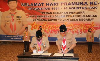 Penandatanganan MoU dan PKS Antara Bawaslu Kepri & Kwarda Pramuka Kepri