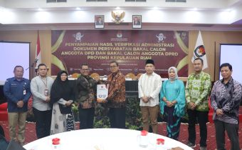 PENGAWASAN PENYAMPAIAN HASIL VERIFIKASI ADMINISTRASI PERSYARATAN CALON DPD & BALON DPRD PROV KEPRI