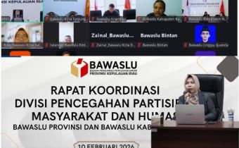 Rapat Koordinasi Divisi Pencegahan Partisipasi Masyarakat dan Humas  bersama Bawaslu Kbaupaten/Kota