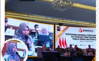 Jakarta — Anggota Bawaslu Provinsi Kepulauan Riau, Maryamah, mengikuti agenda Penyusunan Kerangka Pemetaan Kerawanan Isu Strategis Pemutakhiran Data Pemilih Berkelanjutan (PDPB) yang digelar Bawaslu RI di Jakarta, 10–12 Agustus 2026.//