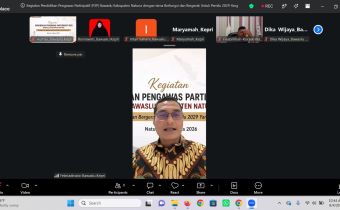 Anggota Bawaslu Provinsi Kepulauan Riau Febriadinata menjadi narasumber pada Pendidikan Pengawas Partisipatif (P2P) yang diselenggarakan Bawaslu Kabupaten Natuna secara daring melalui Zoom Meeting, Selasa (4/8/2026).