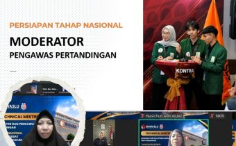 Anggota Bawaslu Provinsi Kepulauan Riau Koordinator Divisi Penanganan Pelanggaran, Data dan Informasi, Rosnawati. ikuti Technical Meeting Moderator dan Pengawas Pertandingan Tahapan Nasional Kompetisi Debat Penegakan Hukum Pemilu VI Antar Perguruan Tinggi Se-Indonesia Tahun 2026 dilaksanakan secara daring melalui Zoom, Selasa (15/9/2026)
